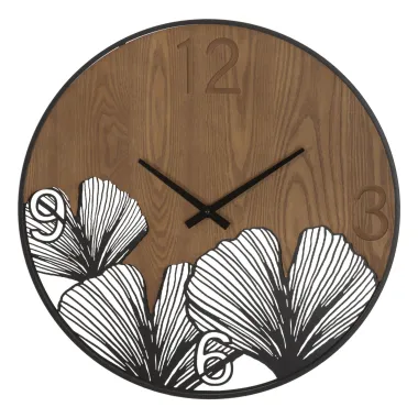 ZEGAR NASTĘNNY Super Wood/Leaf Ø 60x2 cm